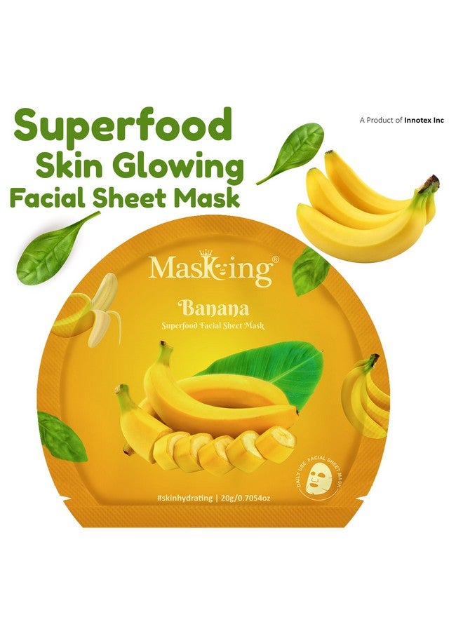 MASKING Superfood Banana Sheet Mask For Skin Brightening, Hydrating For Women And Men, Pack Of 5 - Image 2