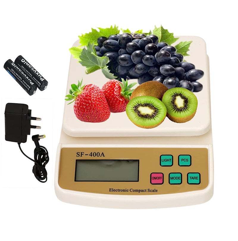 Atipriya DIGITAL Kitchen weighing scale 10kgweight machine for kitchen baking home foodkitchen weight machine 10kg SF400A Made in india WHITE ADAPTOR INCLUDED - Image 1