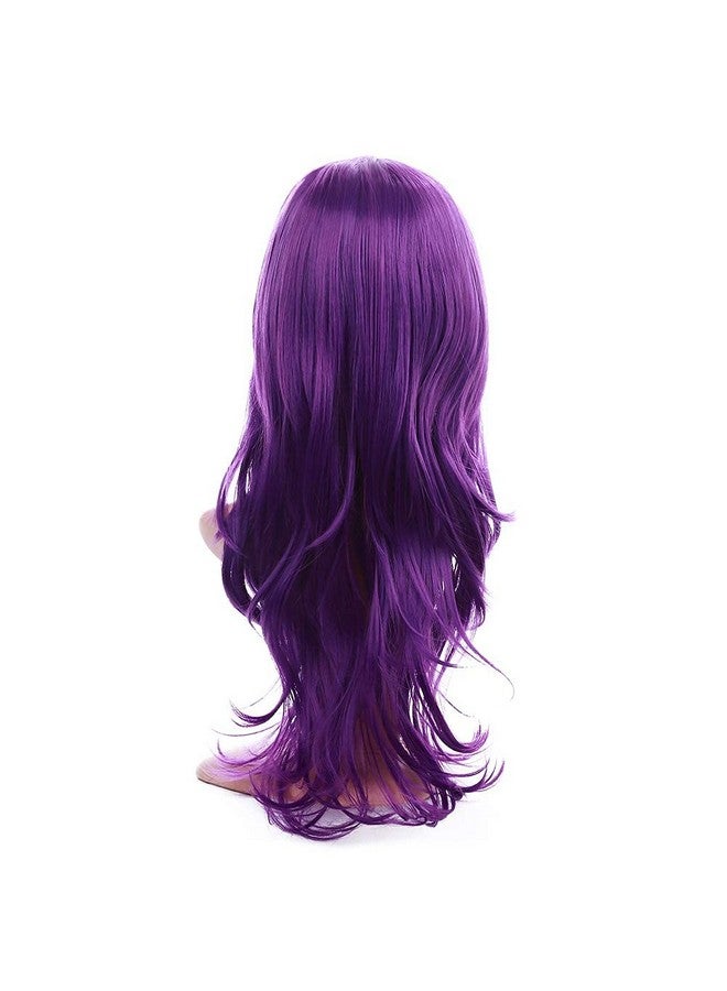 Krisah 23" Long Wavy Hair Wig Accessories Artificial Hair for Cosplay/Photo Shop Party Props/Fun Hair for Dressing (Purple Short) - Image 4