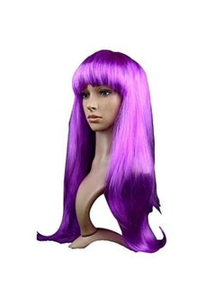 Krisah Krisah 23" Long Wavy Hair Wig Accessories Artificial Hair for Cosplay/Photo Shop Party Props/Fun Hair for Dressing (Purple Short)  - Image 1
