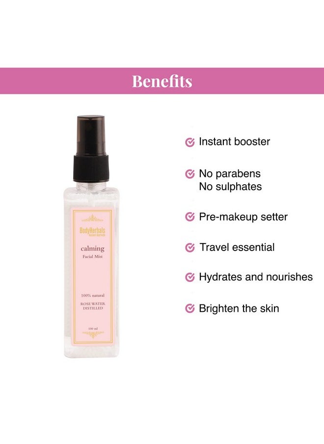 BodyHerbals - Calming Alcohol Free Face Mist, Toner With Goodness Of Rose I 100 % Natural Skin Toner, Shrinks & Tightens Pores | Makeup Remover For Women & Men | Instant Glow | For All Skin Types | 100 Ml Paraben And Sls Free, Beauty, Skin Care, Face , Face Care - Image 1