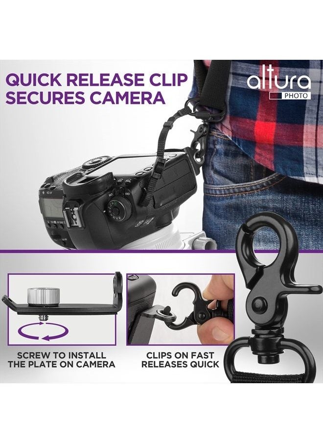 Altura Photo Camera Neck Strap w. Quick Release & Safety Tether - Camera Straps For Photographers - Adjustable DSLR Camera Strap for Sony, Nikon & Canon - Safe & Secure Camera Strap Quick Release  - Image 3