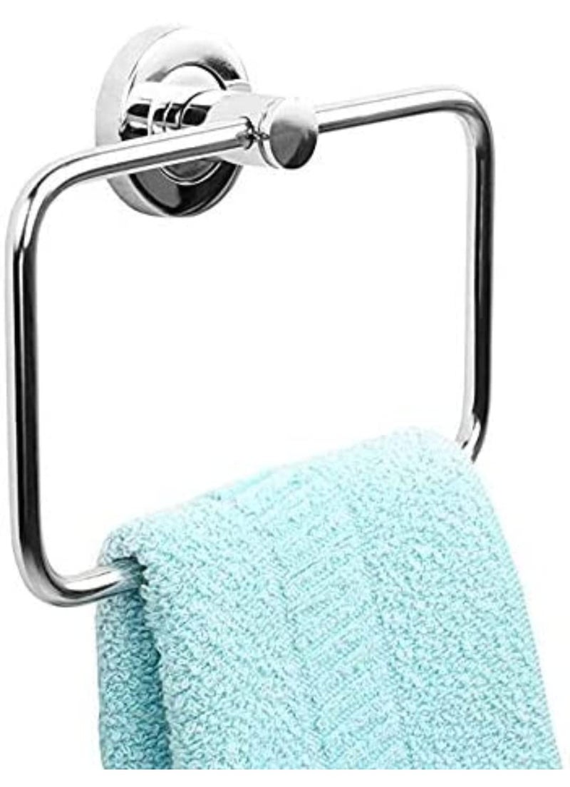 Stainless Steel Towel Ring for BathroomWash BasinNapkinTowel HangerBathroom Accessories Stainless Steel Napkin Ring Towel stand Napkin Hanger Towel RingHolderHanger Size 10X10X5 CMS colorsilver pack of 1pc  - Image 1