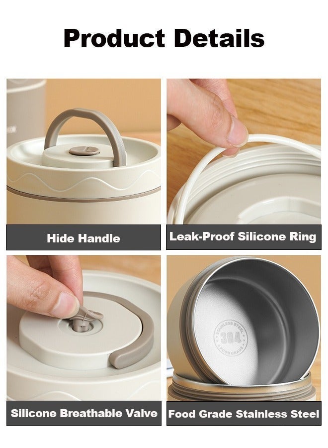 ROEIEIS Large Capacity Stainless Steel Lunch Box with Bag, Portable Thermal Food Container for School, Office, Work, Picnic & Camping, Leak-Proof Bento Box, Kitchen Storage & Accessories - Image 5