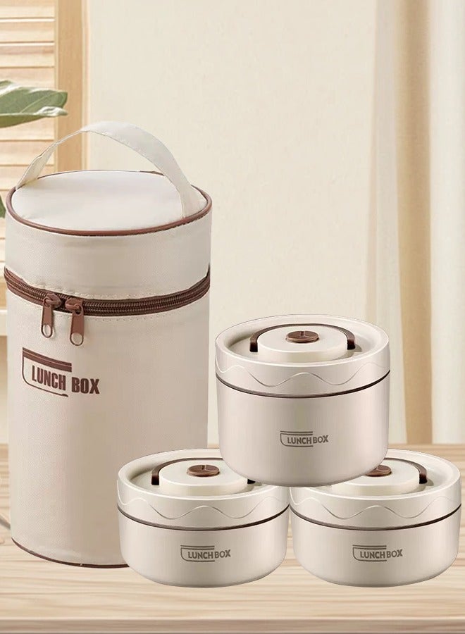 ROEIEIS Large Capacity Stainless Steel Lunch Box with Bag, Portable Thermal Food Container for School, Office, Work, Picnic & Camping, Leak-Proof Bento Box, Kitchen Storage & Accessories - Image 1