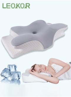 LEOKOR Memory Foam Cervical Pillow Ergonomic Pillow Protect Your Neck and Spine, Suitable for All Sleeping Positions Cervical Contour Pillow, Orthopedic Pillow for Neck and Shoulder Pain  - Image 1