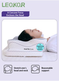 LEOKOR Memory Foam Cervical Pillow Ergonomic Pillow Protect Your Neck and Spine, Suitable for All Sleeping Positions Cervical Contour Pillow, Orthopedic Pillow for Neck and Shoulder Pain  - Image 2