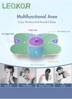 LEOKOR Memory Foam Cervical Pillow Ergonomic Pillow Protect Your Neck and Spine, Suitable for All Sleeping Positions Cervical Contour Pillow, Orthopedic Pillow for Neck and Shoulder Pain  - Image 3