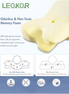 LEOKOR Memory Foam Cervical Pillow Ergonomic Pillow Protect Your Neck and Spine, Suitable for All Sleeping Positions Cervical Contour Pillow, Orthopedic Pillow for Neck and Shoulder Pain  - Image 5