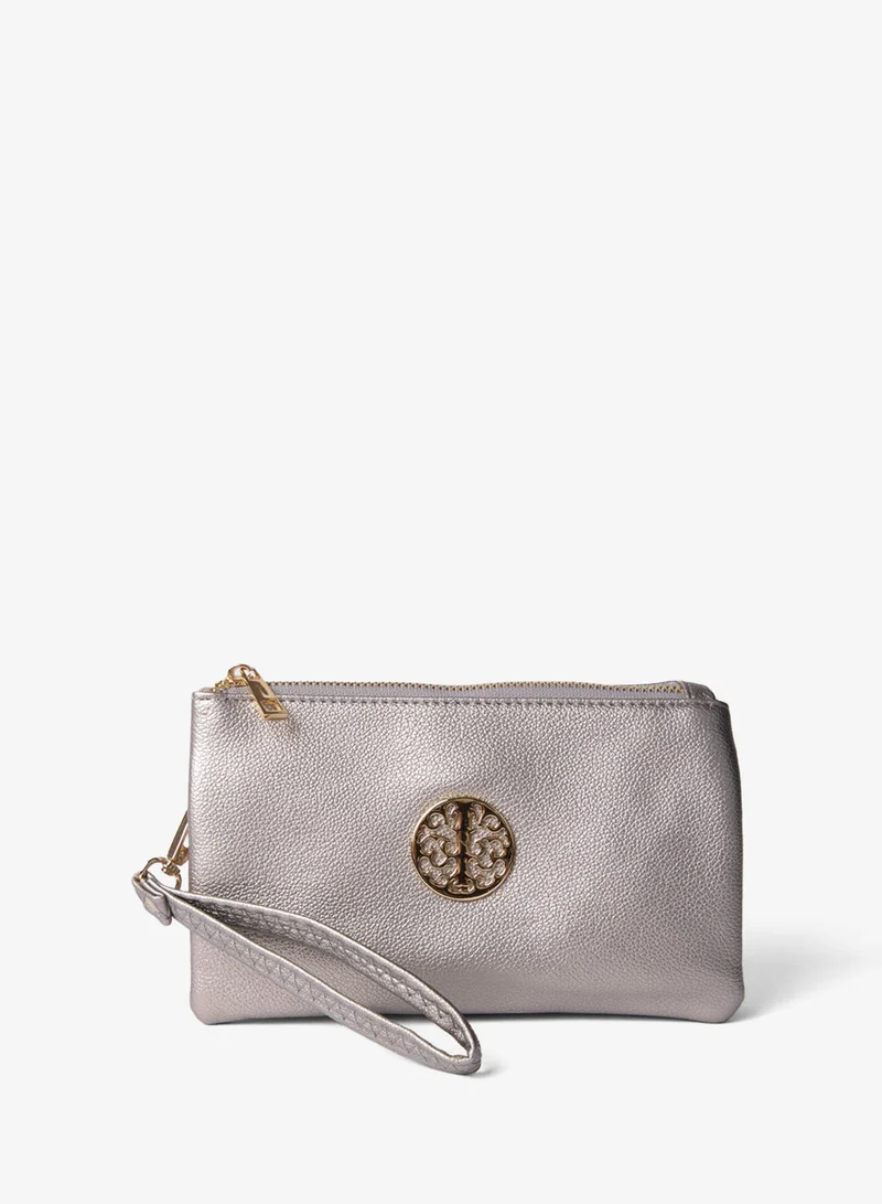 بلو فانيلا Detailed Zip Up Purse With Detachable Strap