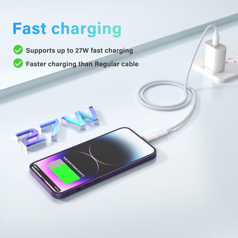 Thousover USB C Type C to Lightning Adapter MFi Certified 4 Pack 27W Fast Charging Support Data Sync,Lightning to USB Type C Cable Adapter for iPhone/iPad/for Airpods,with Anti-Lost Loop,Not for Audio/OTG - Image 3