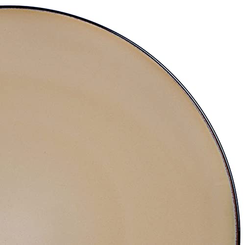Gibson Elite Soho Lounge 16-Piece Round Reactive Glaze Stoneware Dinnerware Set, Service for 4 – Taupe Plates and Bowls - Image 5