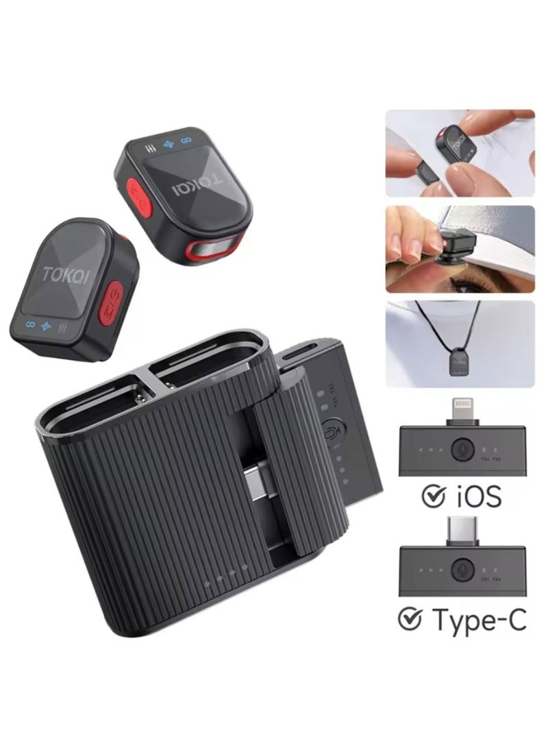 توكوي ميكروفون لاسلكي مغناطيسي 2 في 1 متوافق مع Type-C وIOS لإنشاء المحتوى أو البث - Image 3