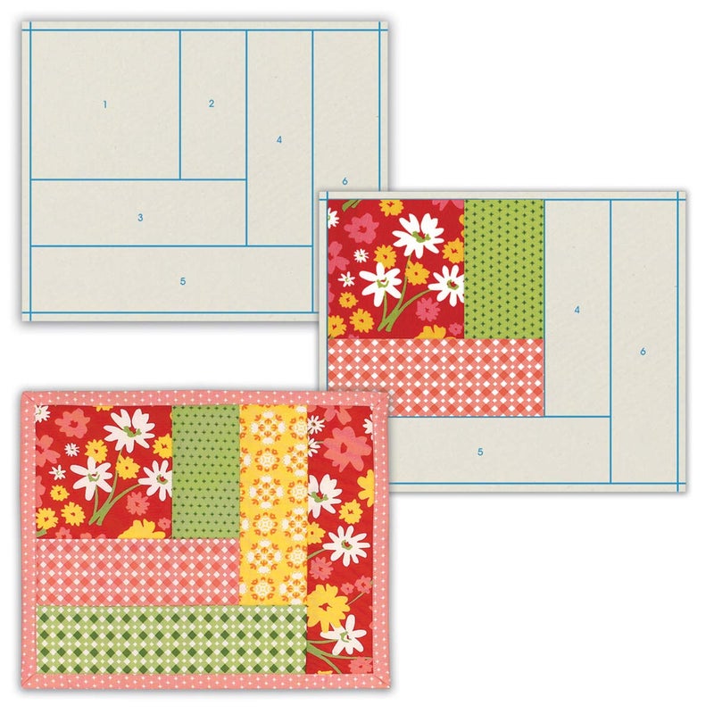 June Tailor Quilt As You Go Log Cabin Mug Mats 3 Pack - Image 2