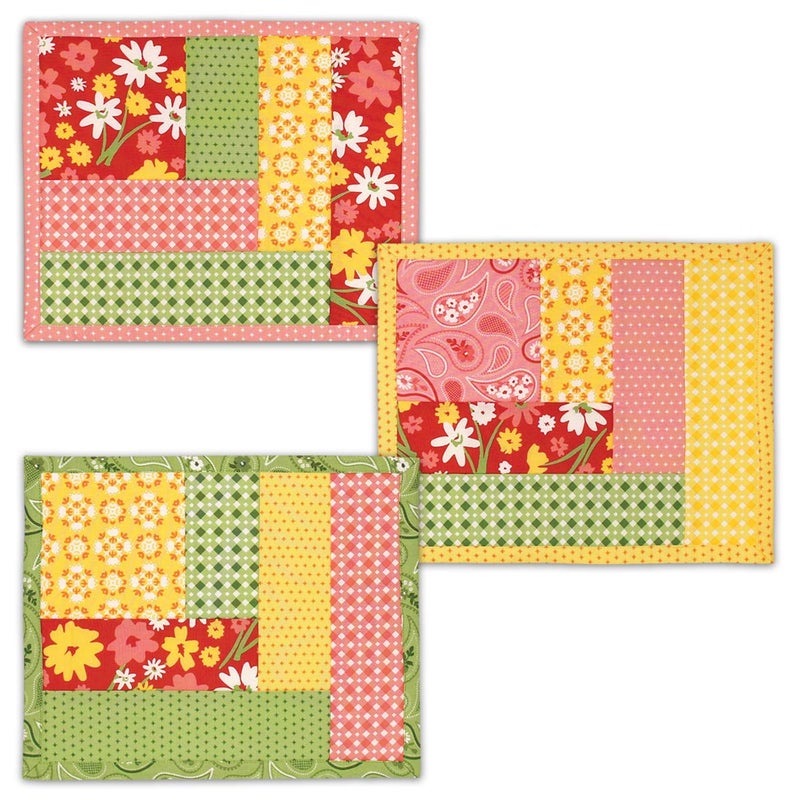 June Tailor Quilt As You Go Log Cabin Mug Mats 3 Pack - Image 3