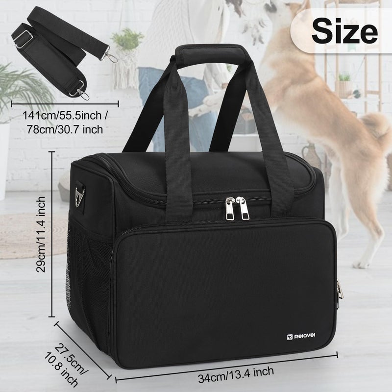TANTO Dog Grooming Vacuum Bag, Pet Grooming Bag Extra Large Dog Grooming Storage Bag with Compartments Professional Travel Animal Groomer's Tool kit Bags for Supplies - for Dogs, Cat & Pet Groomers( Black) - Image 5