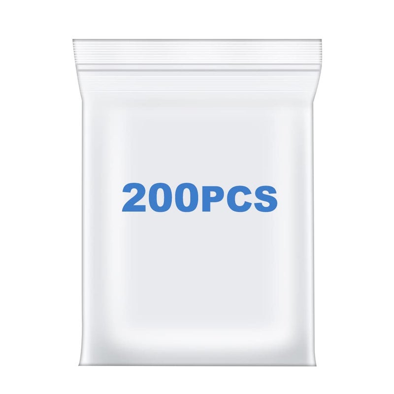 Somoga 200 PCS 2 x 3 Thick 24 Mil Small Clear Zip Poly Bags Plastic Reclosable Zip Seal Lock Bags Necklace Ring Coin Beads Jewelry Pill Zipper Bag