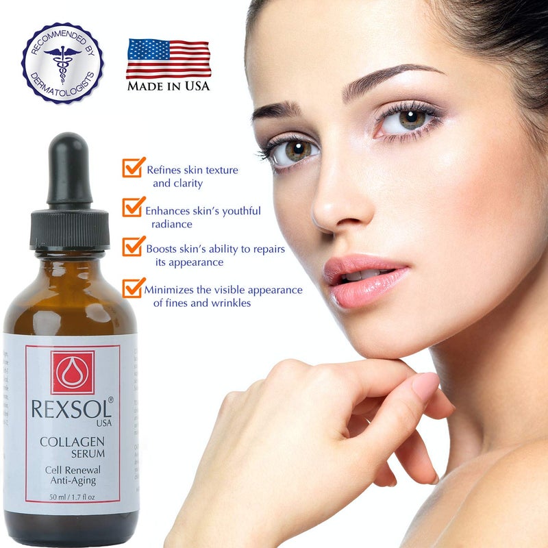 REXSOL Collagen Serum | With Vit C&E | Effective Anti Aging Serum For Face Care & Age Spot Remover | Anti Wrinkle Serum & Anti Aging Face Serum With Hyperpigmentation Treatment | Rapid Wrinkle Repair - Image 2