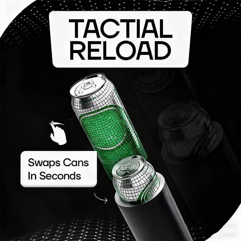 Double Tactical Can Holder: 2x12oz Black Lightweight Durable Ergonomic Design - Keeps Drinks Cold Longer Prevents Condensation for Outdoor Camping Game Day Parties - Image 5