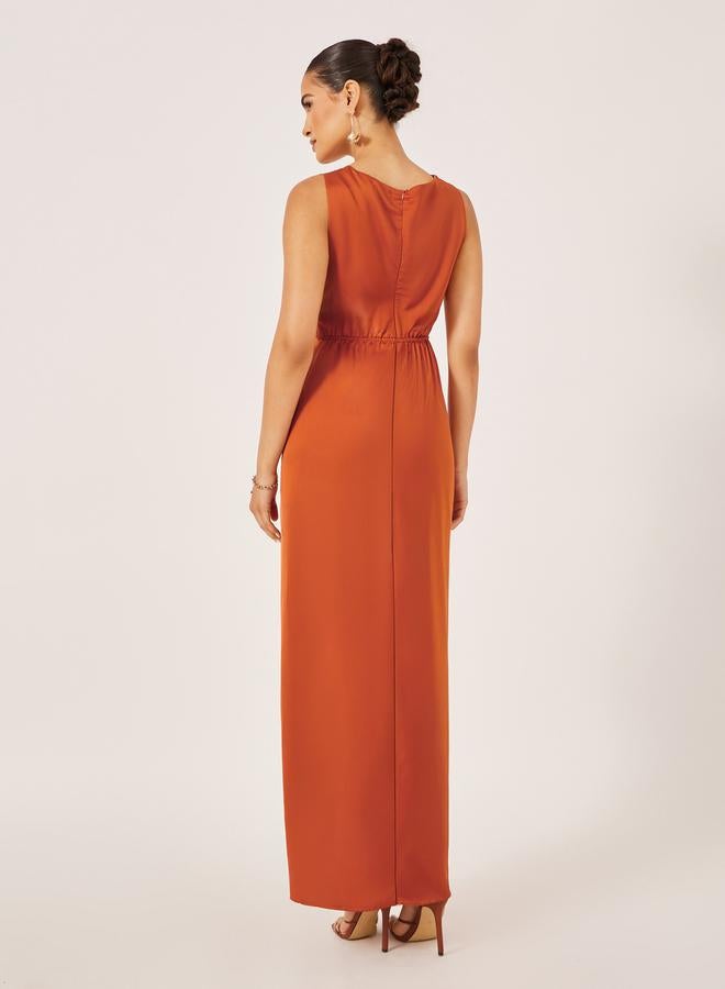 Styli Satin Twist Maxi Dress  - Image 5