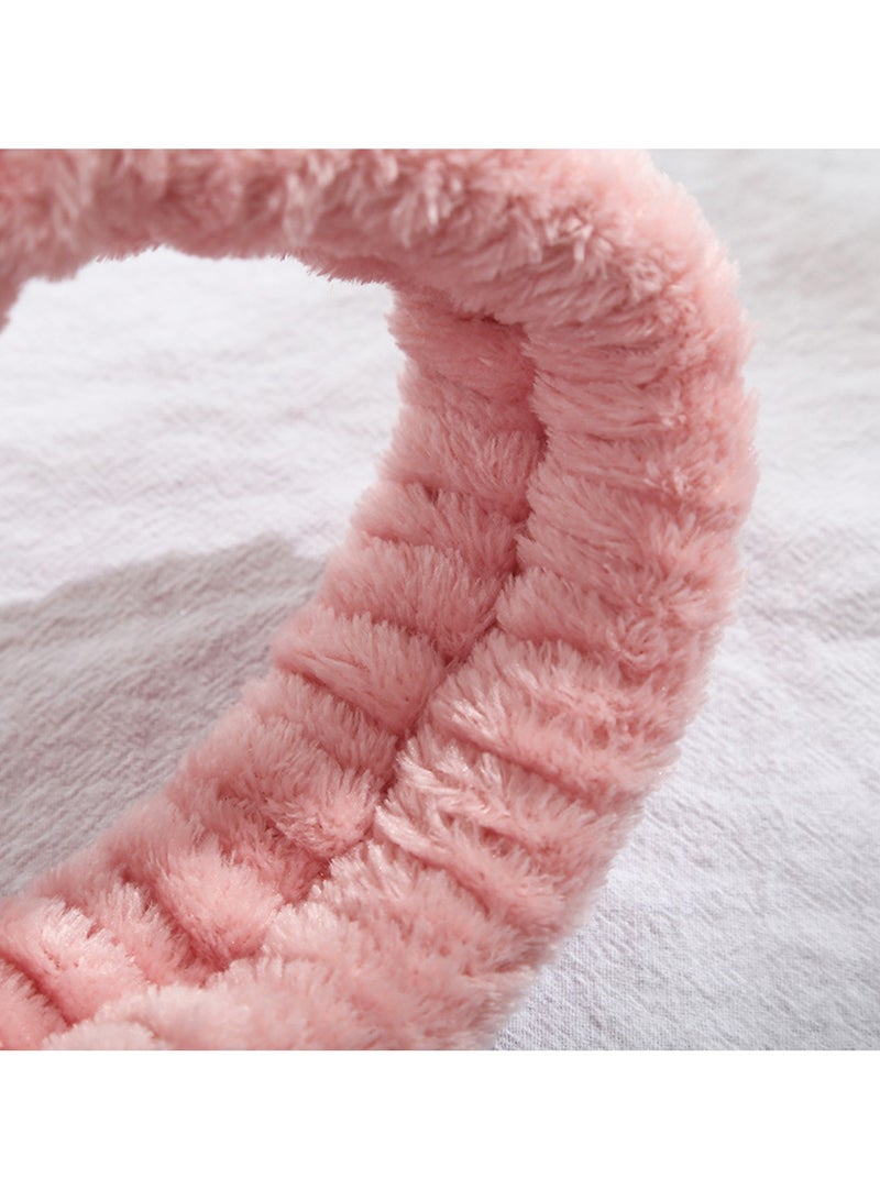 Bow tie headband Wrist strap Female face water absorbent coral velvet headband wrist strap a set - Image 2