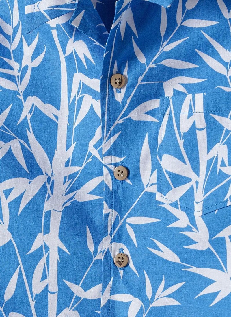 MINOTI Boys Short Sleeve Shirt with Front Pocket and Buttons  - Image 4