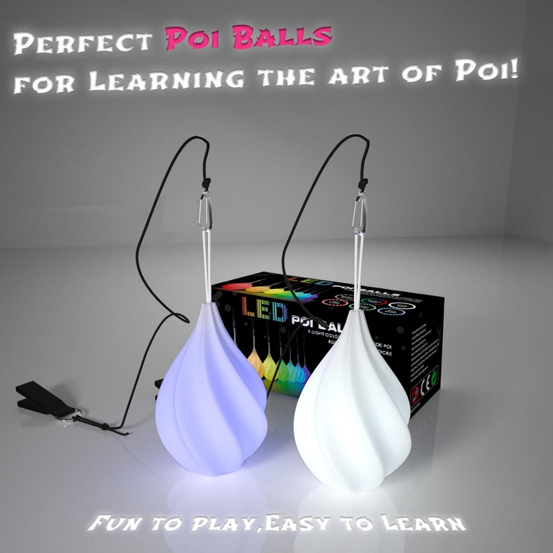 Papi Dada LED Poi Balls Set for Children and Adults - Luminous Premium Toy for Beginners & Professionals | LED Pois Kids Juggling | Juggling Set & Light Painting Accessories | Fire Poi Balls & Luminous Balls - Image 5