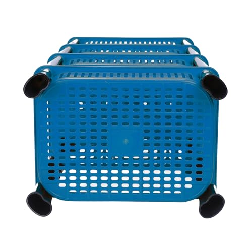 FOROLY 4-Layer Multipurpose Plastic Kitchen Storage Rack | Vegetable Basket Organizer | Stackable Storage Stand for Home, Pantry, Bathroom, Office – Durable Space-Saving Shelf (Blue) - Image 5