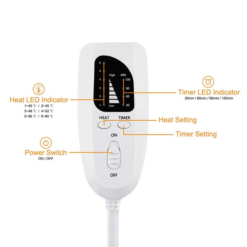 Heating Pad for Neck Back Waist Abdomen Shoulder Pain Relief Cramps Girl Menstrual with 6 Heat Levels 4 Timer Setting Heating Therapies 37inch * 22inch Silvery Grey - Image 2