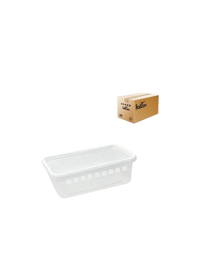 Falconpack 650ml Disposable Rectangle Microwave Container with Lid - Image 1