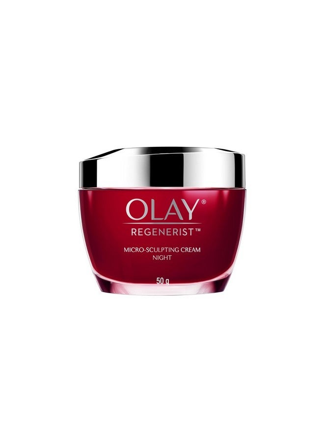 Olay Regenerist Micosculpting Night Cream | Hydrated, Plump, Bouncy Skin | With Hyaluronic Acid, Niacinamide and Peptides | Normal, Oily, Dry, Combination Skin | 50g - Image 1