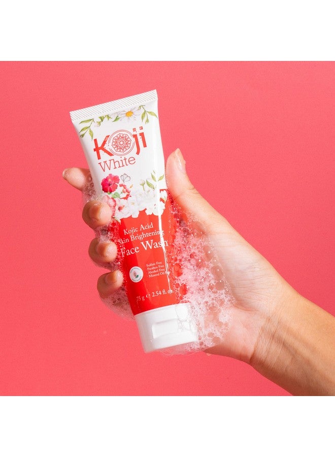 koji white Kojic Acid Skin Brightening Face Wash For Exfoliating Face Hydrating Face Moisturizer Vegan Face Wash Even Skin Tone With Vitamin C Flower Extracts Vitamin E 2.54 Fl Oz - Image 5