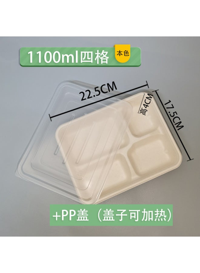 Disposable Multi-compartment Lunch Box Pulp Lunch Box Degradable Take-out Packing Box Three-compartment 4-compartment 5-compartment Fruit Fishing Tray
