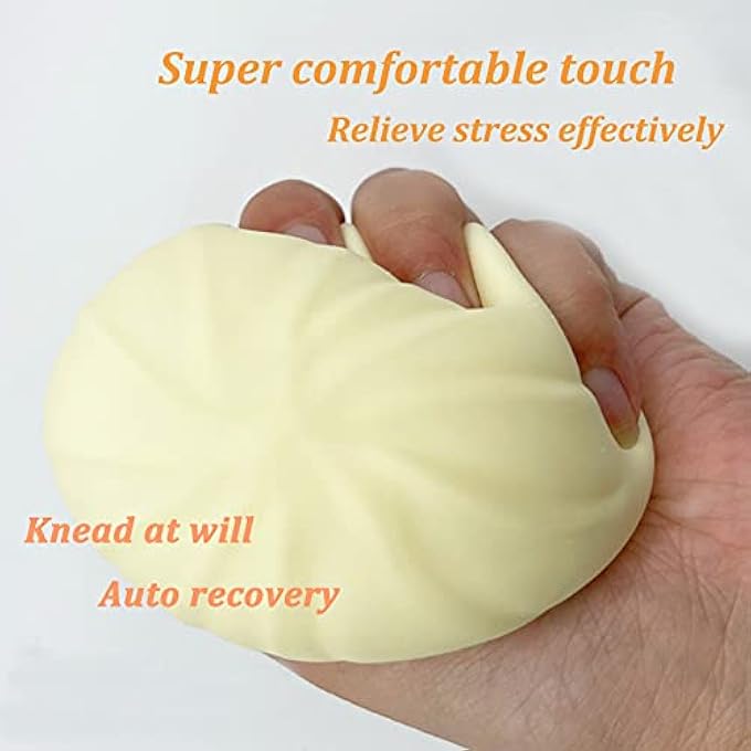 Holgosiu Dumpling Squishy Stress Ball Fidget Toy Dough Bun Squeeze Anxiety Relief Adult in Steamer Sensory Anti ADHD ADD - Image 4