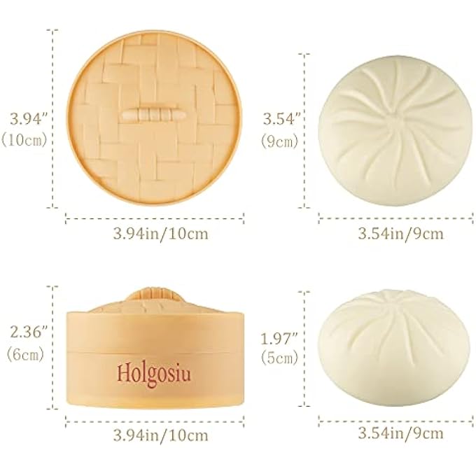 Holgosiu Dumpling Squishy Stress Ball Fidget Toy Dough Bun Squeeze Anxiety Relief Adult in Steamer Sensory Anti ADHD ADD - Image 2