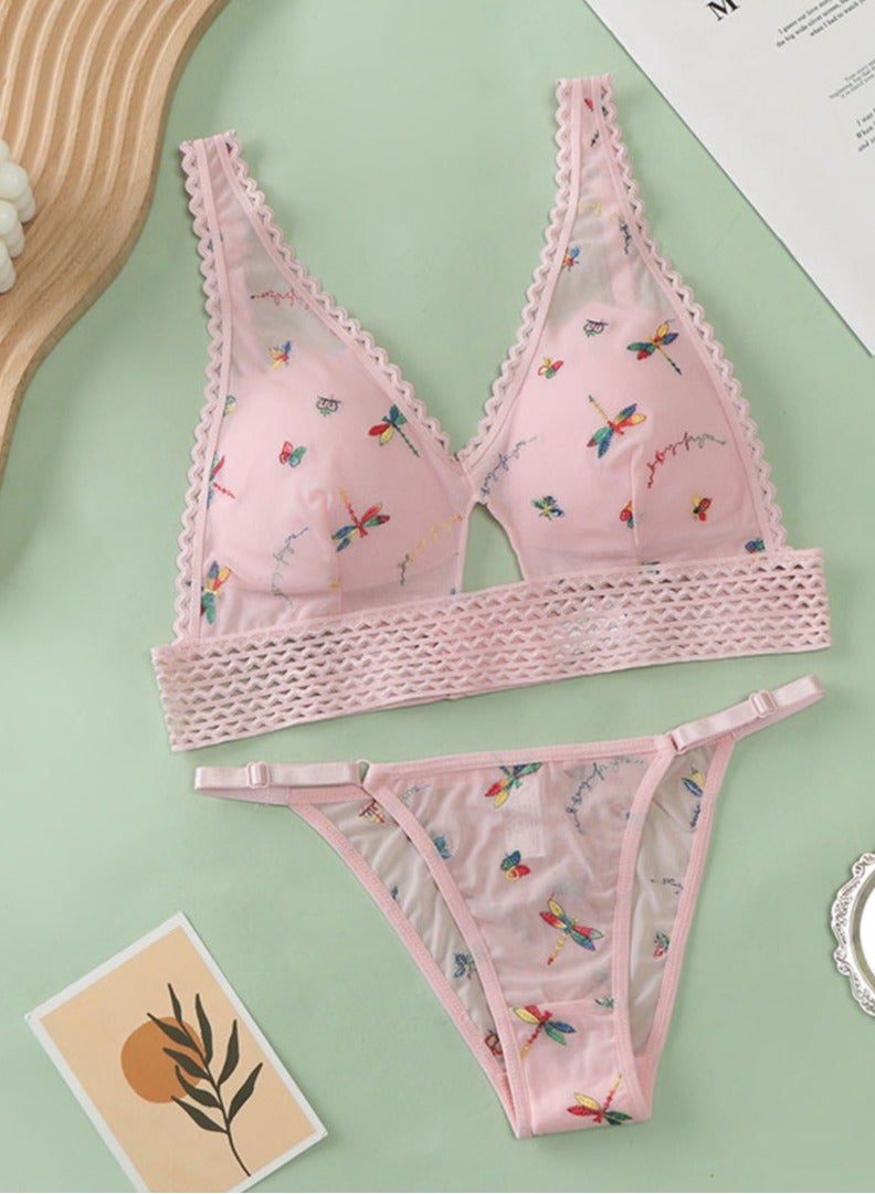 Pink Bikini Set with Wide Briefs and Bra, 2-Piece 