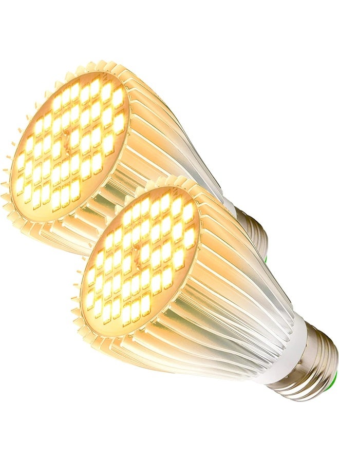 Generic Milyn  2 Pack Led Grow Light Bulb, 30W Full Spectrum Plant Light Bulb Warm Led Grow Lights For Indoor Plants Vegetables, Flowers, Houseplants And Seedlings, E27 Lamp For Greenhouse, Garden, Hydroponic  - Image 1
