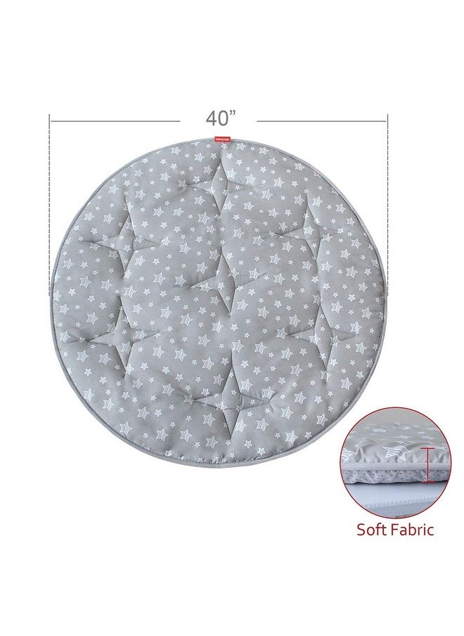 Moonsea Baby Play Mat, Pop Up Play Tent Mat, Kids Padded Floor Mat Round, Anti Slip Kids Play Tents Indoor Playhouses Mat, 40"X40" Round Area Rug, Pop Up Toddlers Play Pad  - Image 3