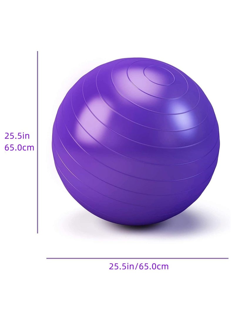 Anti-Burst Thickened Yoga Ball with Air Pump Stability Balance Ball for Home Fitness - Image 2
