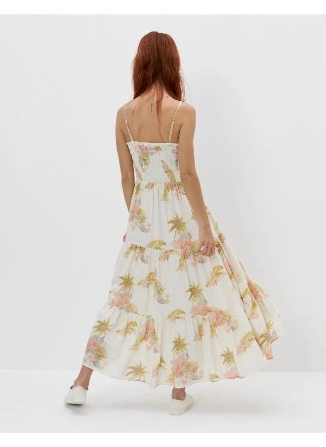 American Eagle AE Smocked Tiered Midi Dress