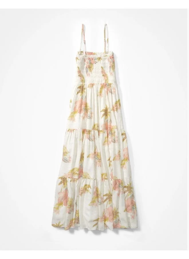 American Eagle AE Smocked Tiered Midi Dress