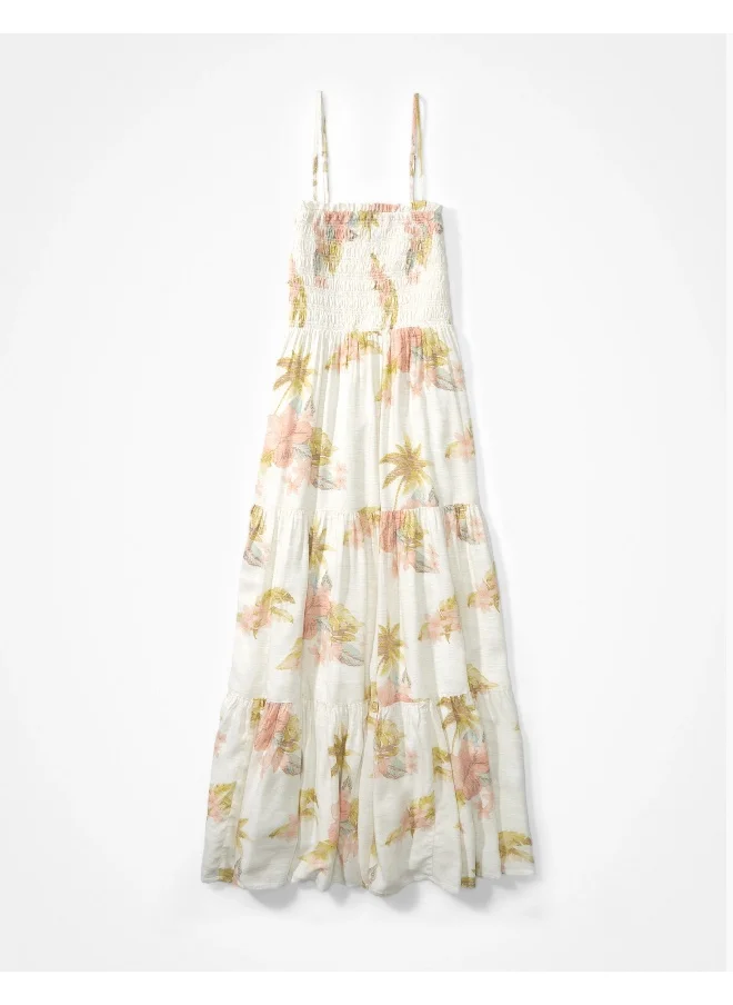 American Eagle AE Smocked Tiered Midi Dress