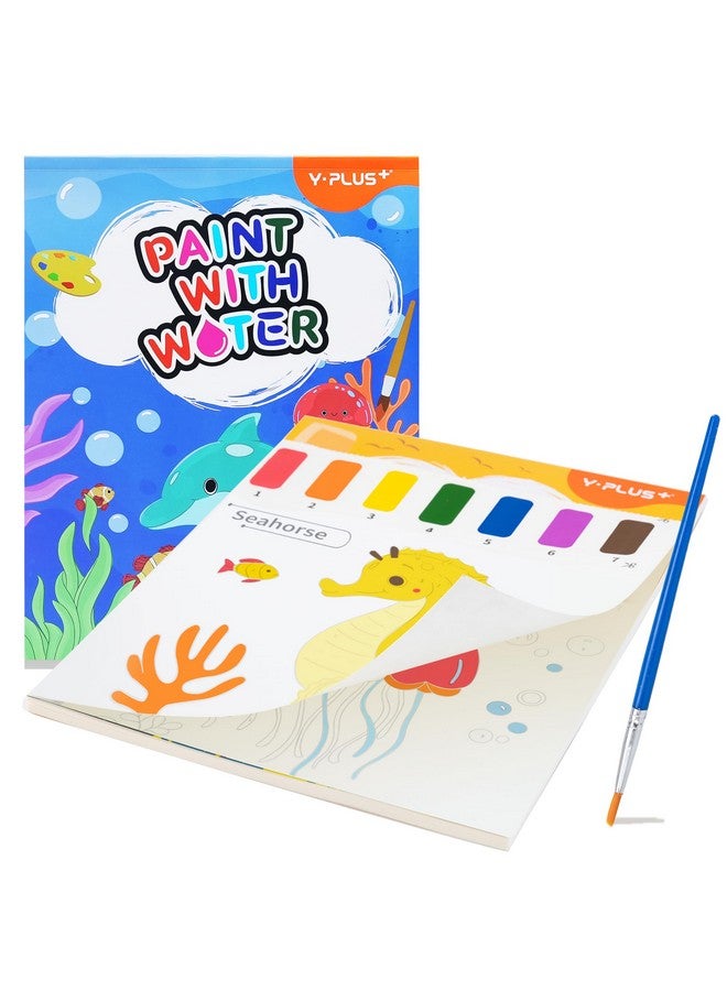 YPLUS Paint with Water Books for Toddlers, Watercolor Painting Paper for Kids Ages 1-3, 2-4, Art Craft Gift for Drawing with Brush - Sea - Image 1