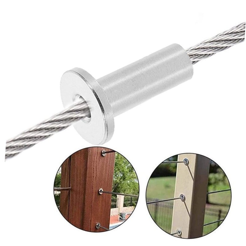 8pcs Stainless Steel Wire Cable Protector Sleeves for Deck Railing Clamps - Image 5