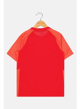 Nike Kids Boy Round Neck Short Sleeve Embroidered Logo T-Shirts, Red  - Image 2