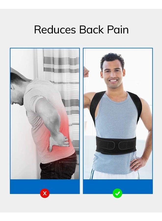Compact Posture Corrector for Men and Women, Adjustable Upper Back Brace for Clavicle Support, Neck, Shoulder, and Back Pain Relief, L - Image 4
