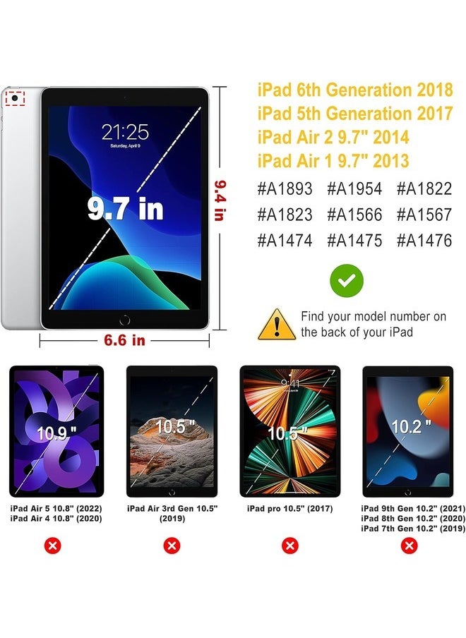 "Pink 360-Degree Rotating iPad Case with Auto Sleep/Wake for iPad 9.7” (2017/2018), iPad Air 2 & iPad Air – Multi-Angle Stand and Durable Protection"