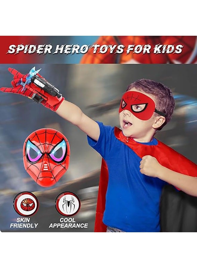 يلا جوي سبايدرمان ملابس الأطفال ، والأطفال بطل السوبر لعبة الرماية على الإنترنت ، مع بطل السوبر عباءة العنكبوت لعبة الرماية القفازات + أدى قناع + العين قناع ، العنكبوت قاذفة المعصم لعبة الملابس لعب دور بطل السوبر لعبة هدية - Image 2