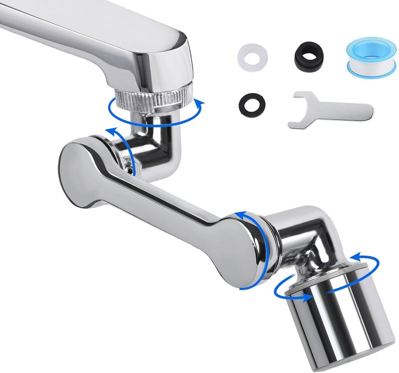 Shaobrc 360° Rotating Faucet Extender with Adapter – Multifunctional Sink Spray Head for Bathroom & Kitchen Sinks (360° Rotating Faucet Extender with Adapter) - Image 1