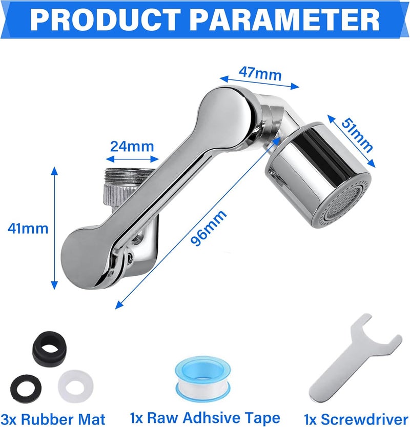 Shaobrc 360° Rotating Faucet Extender with Adapter – Multifunctional Sink Spray Head for Bathroom & Kitchen Sinks (360° Rotating Faucet Extender with Adapter) - Image 2